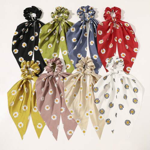 好货Fashion Leopard Print Bow Satin Long Ribbon tail Scarf H