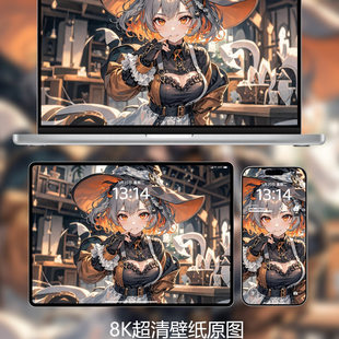 新款 动漫少女酷飒萝莉4K8K高清壁纸iPhone手机iPad平板电脑 二次元