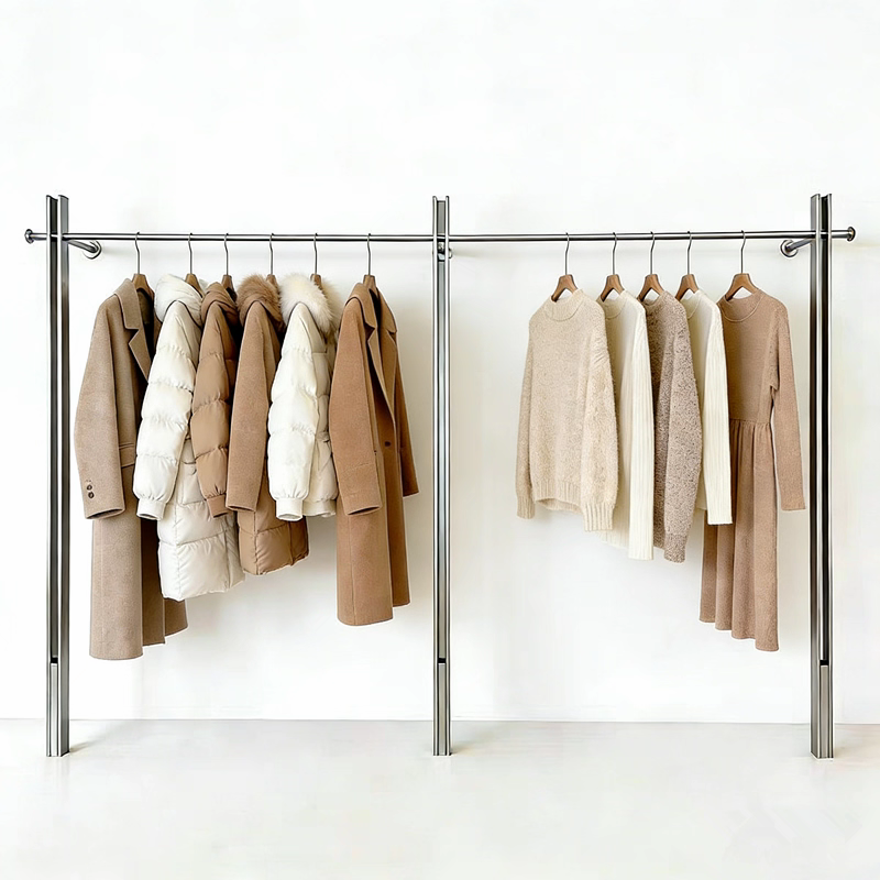 服装店展示架不锈钢上墙衣架壁挂式陈列货架高级女装店专用衣杆子,商业/办公家具,服装展示架,淘宝优惠券,粉丝福利购,淘宝优惠卷