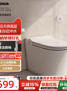 科勒轻智能坐便器ST30LE全家座离座自动冲水夜灯座圈加热智能马桶