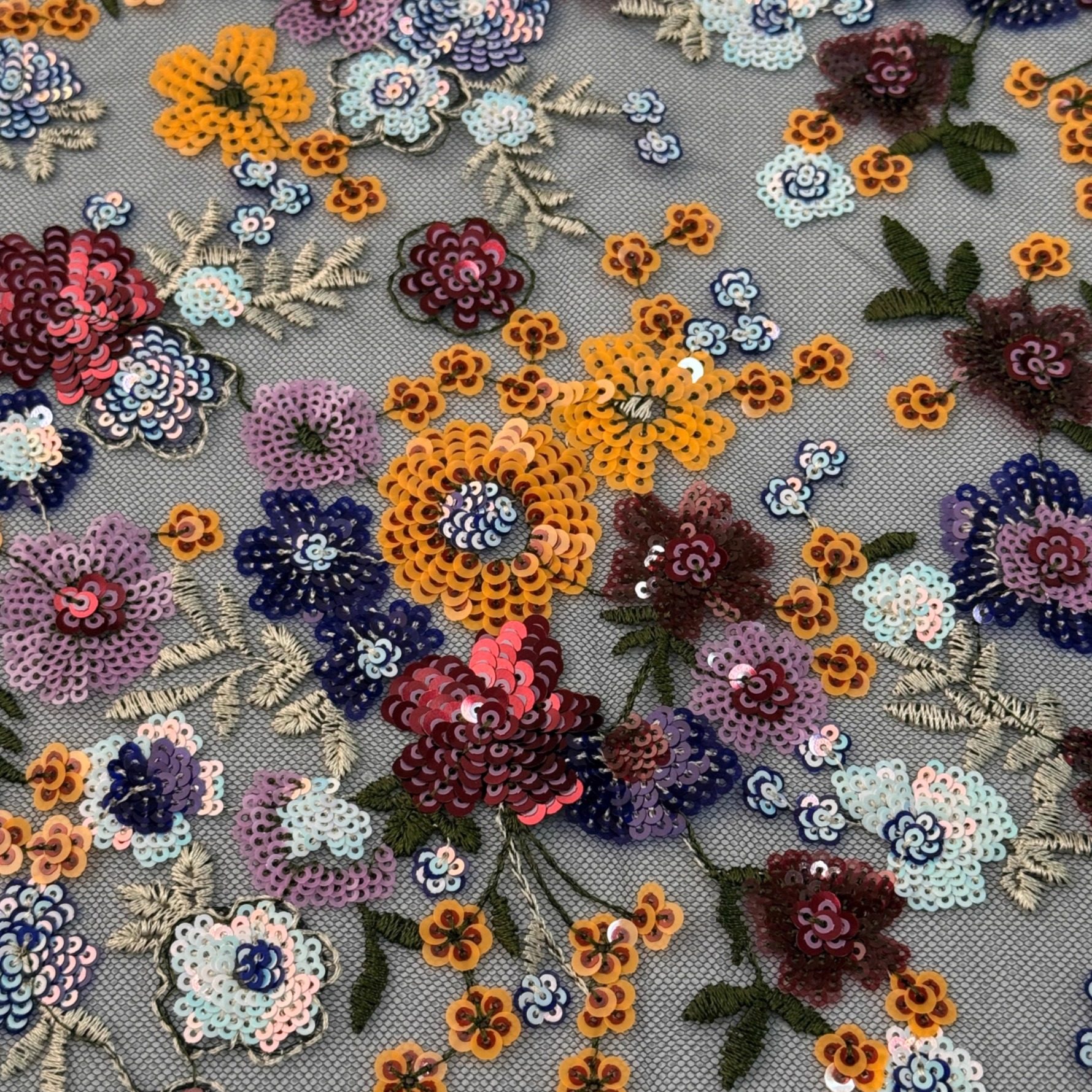 网红七彩花朵亮片网纱 手工面料 裙子布料 设计师辅料花边,纺织面料/辅料/配套,服装花边,淘宝优惠券,粉丝福利购,淘宝优惠卷