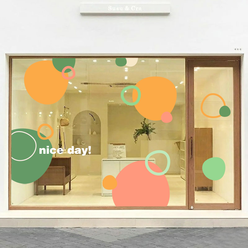 速发玻璃门贴甜 童装茶奶蛋糕纸品店铺橱窗装饰玻璃门贴纸