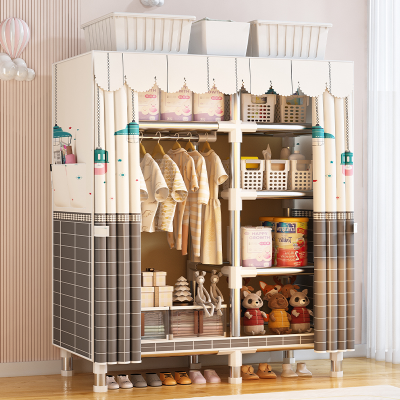速发宝宝衣柜家用卧室儿童衣整服理简婴儿小衣橱箱易储物柜置物架