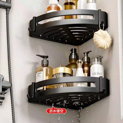 速发免打孔卫生间浴室三台间物架壁挂式厕所洗手置洗漱角墙上收纳