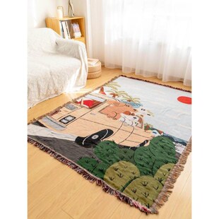 速发轻奢风毯子去毯游毯子装饰春沙发毯野餐毯午睡毯含须毯子