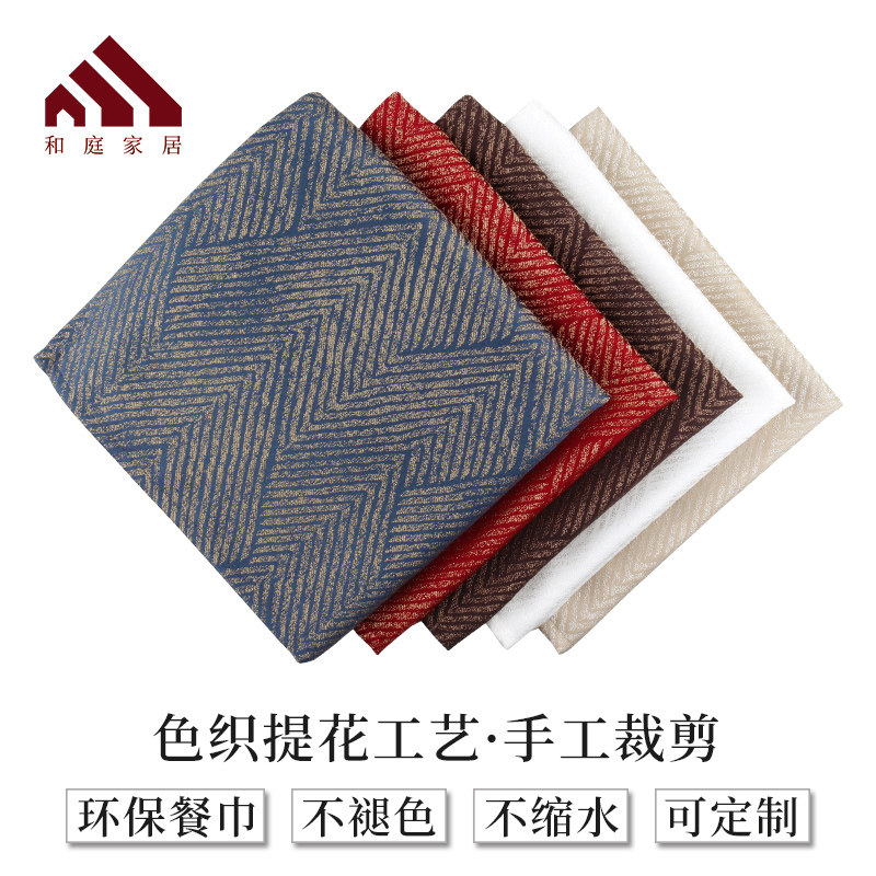 速发厅庭西餐席巾布酒店餐和专用红色高级小方巾折花口奢纯棉白色