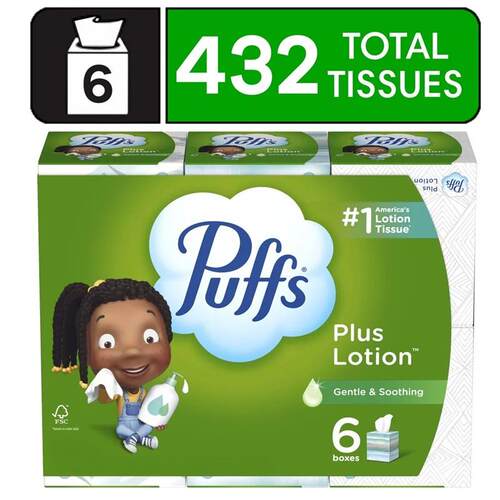 现货Plus Lotion ial Tissue 6 ga CubeJs 432 Tissues Sooth