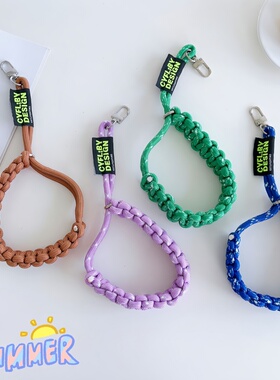 SecretRoom夏日新款糖果色系手机壳防摔锁扣挂钩编织挂绳可收缩