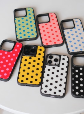 SecretRoom日韩彩色波点磨砂玻璃磁吸苹果手机壳iPhone17promax小众原创设计适用苹果16Pro创意air/15/14/13