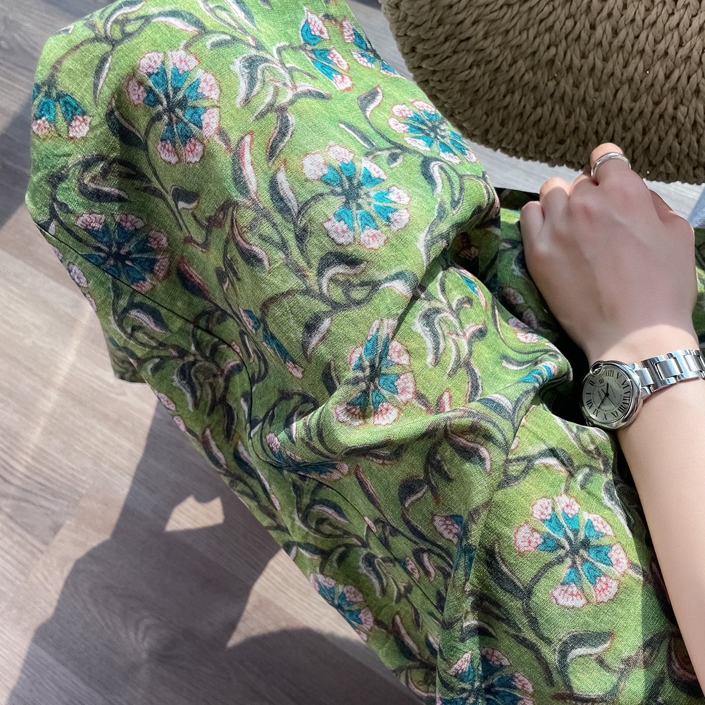 印花阔腿裤女夏季薄款休闲花裤子