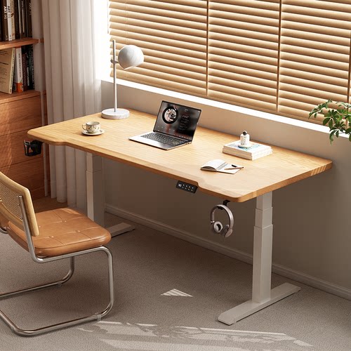 实木电动升降桌家用电脑桌工作台