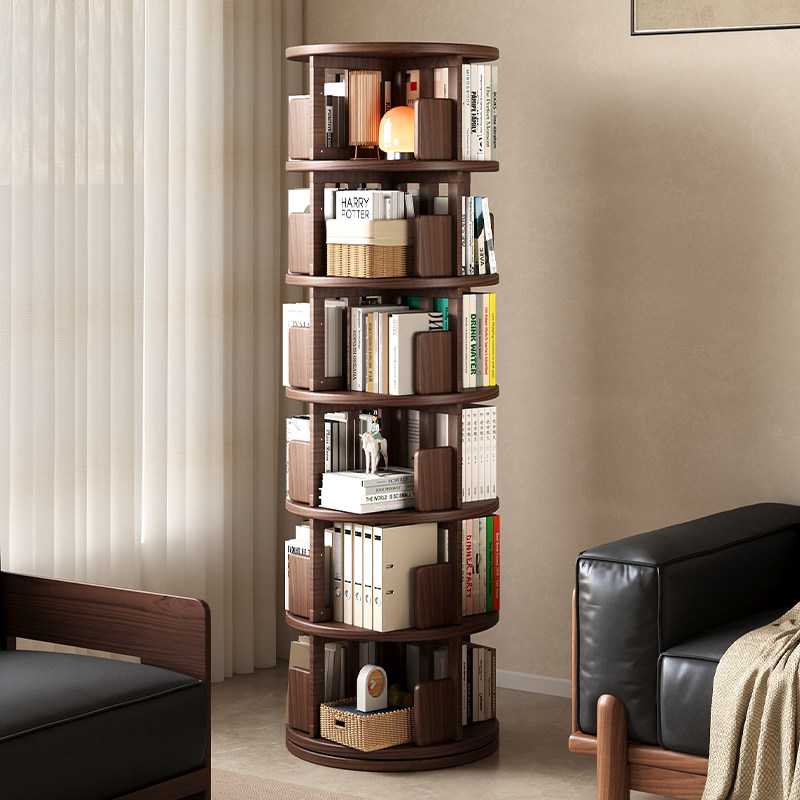 实木360°旋转书架落地置物架一体靠墙书柜儿童客厅转角收纳,住宅家具,书架,淘宝优惠券,粉丝福利购,淘宝优惠卷