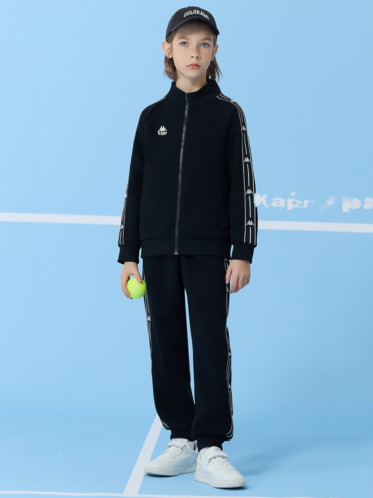 KAPPA KAPPA 아동복 2024 봄 가을 신상 중대형 아동 캐주얼 운동복 서양식 편안한 소년 투피스 세트
