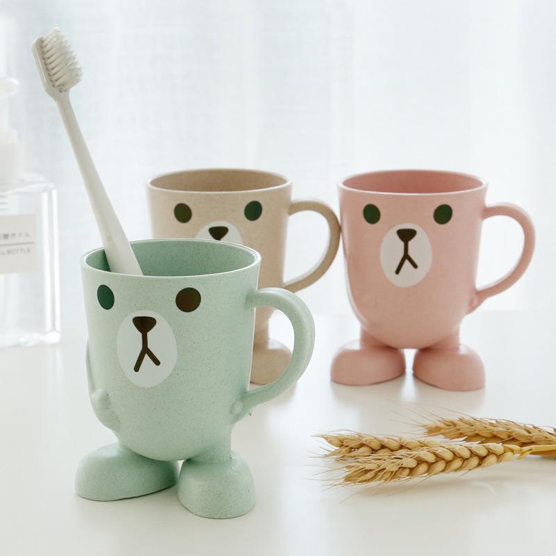 卡通可爱儿童刷牙杯子漱口杯情侣杯学生防摔牙缸牙杯小熊洗漱杯