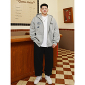 PANG哥2025秋冬百搭新款 连帽开衫 卫衣男宽松加绒加厚字母印花上衣