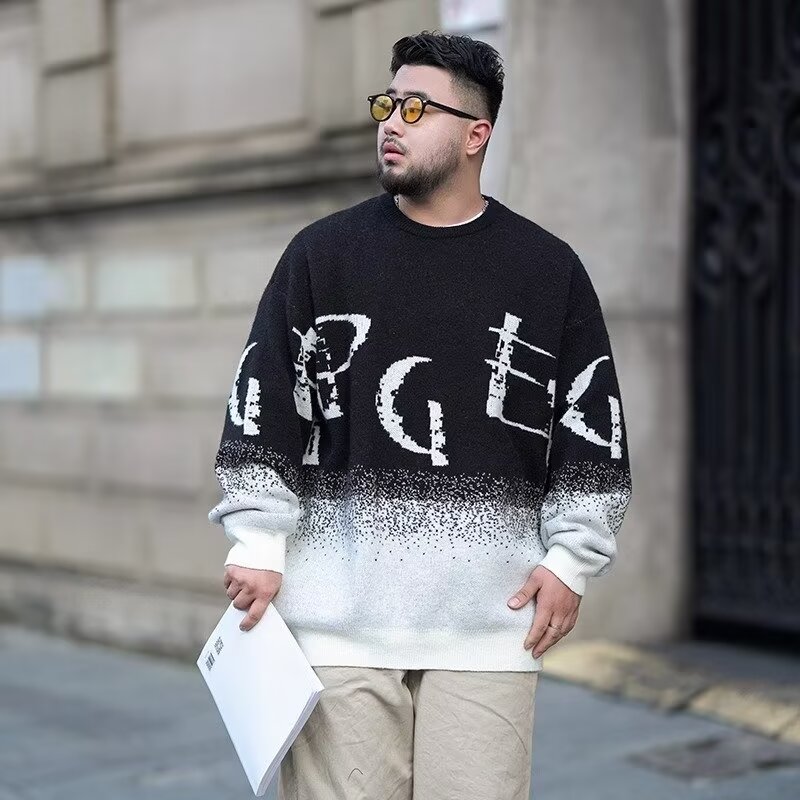 撞色毛衣男圆领外套上衣