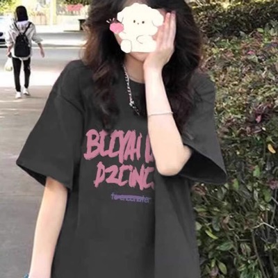 美式宽松纯棉设计感小众半袖上衣