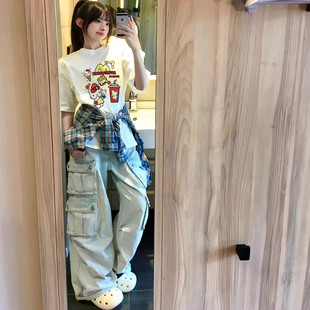 设计感小众宽松上衣 重磅纯棉正肩短袖 t恤女男情侣装 2025新款 夏季