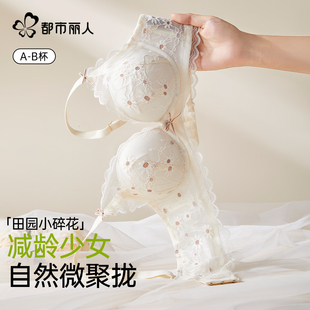 都市丽人内衣女士小胸聚拢显大收副乳防下垂甜美蕾丝2026新文胸罩