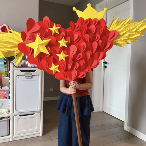 国庆爱心手举牌幼儿园diy材料包