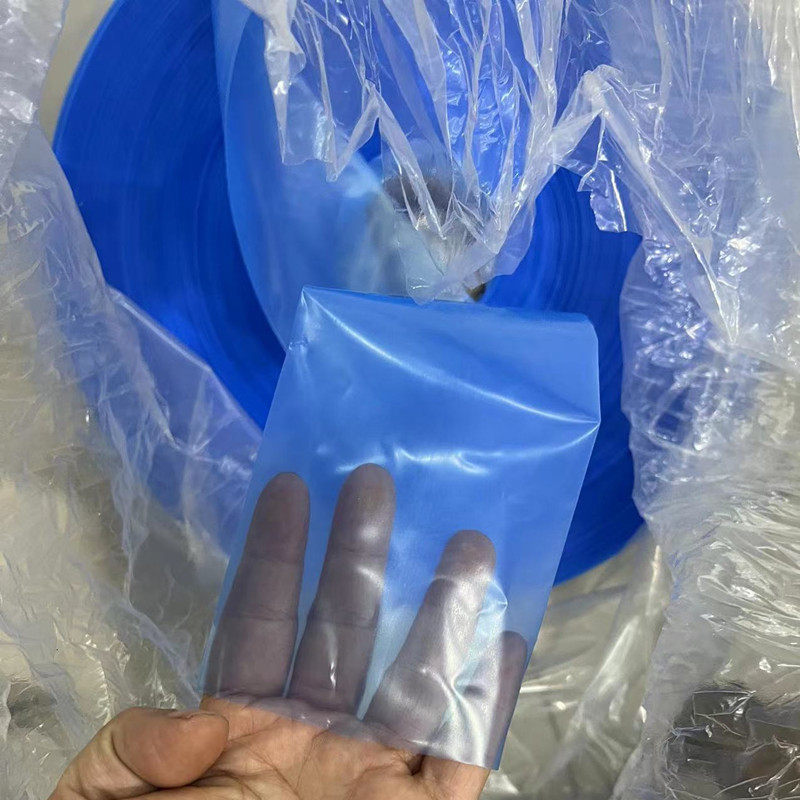 好货PE黄色卷筒膜蓝色细长条包装袋直筒筒料导轨包装袋塑料卷材膜