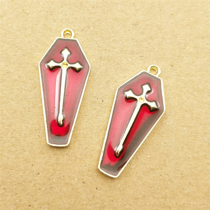 極速10pcs 10x25mm Enamel Cross Charm for Jewelry Making Earr