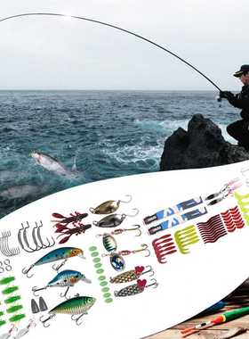 105Pcs Hard Baits Spiners Carp Bait Set Tackle MultiFunctio