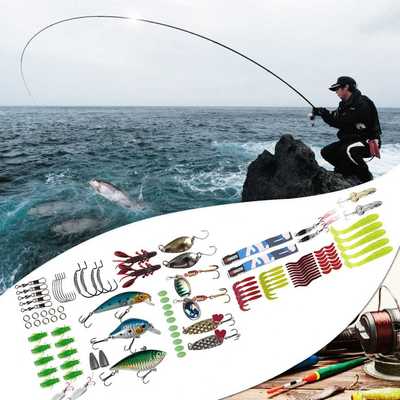 105Pcs Hard Baits Spiners Carp Bait Set Tackle MultiFunctio