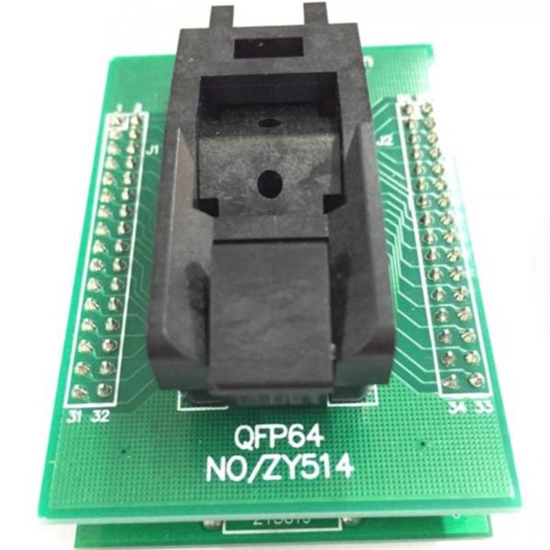 广州致远周立功程式设计原装配接器烧录测试座 ZY501J-A QFP64 TQ
