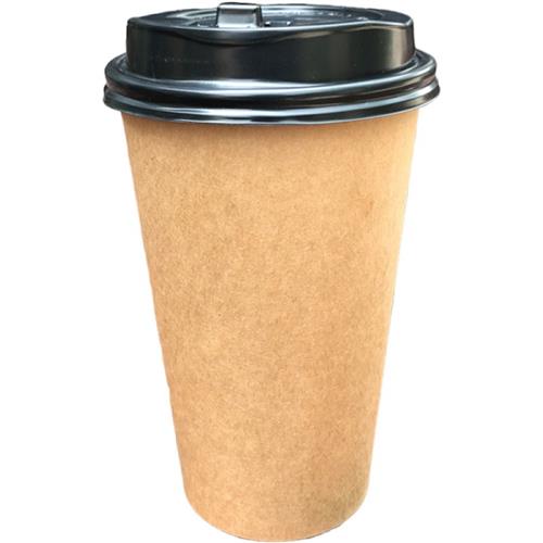 好货牛皮一次性双层奶茶咖啡纸杯带盖外带豆浆热饮杯子logo
