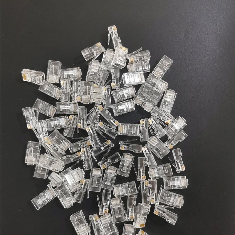 极速优质超五类水晶头RJ45网路线接头 8P8C八芯三叉纯铜片水晶头1
