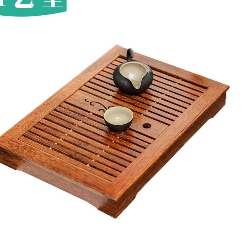 好货2021实2木茶盘鸡翅木家用简约小号功夫茶具茶台茶托盛水干泡