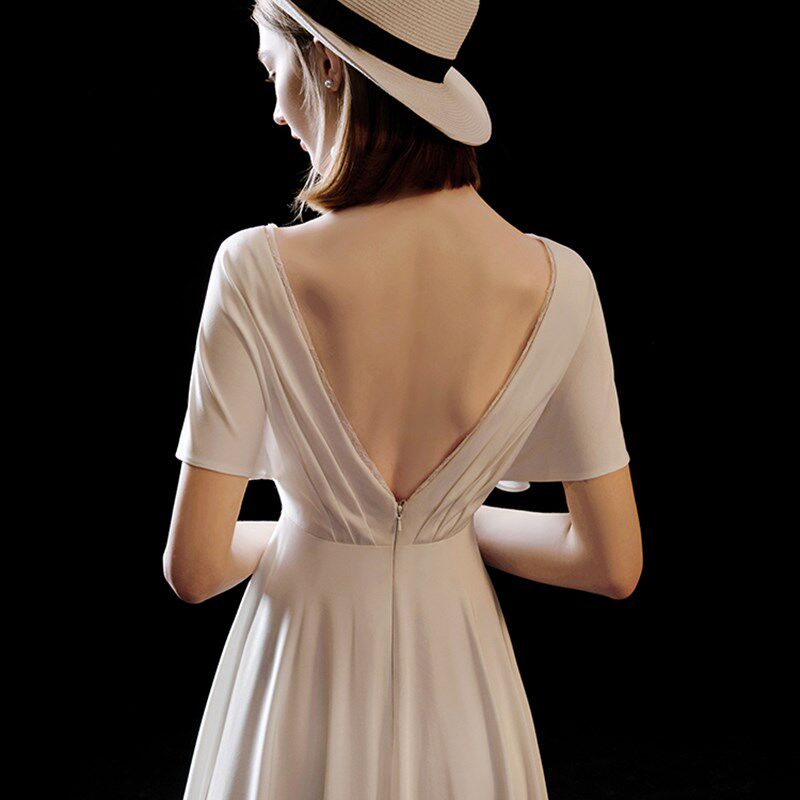 合唱服轻婚纱小礼服法式出门纱韩式领证登记晚旅拍迎宾晚小白裙