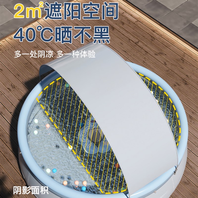 极速充气游泳池家用儿童带遮阳棚室外家用庭院子户外特大号成人玩