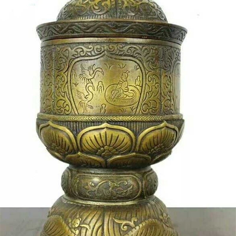 好货唐代煎茶茶具之一防法门寺出土茶具 纯铜罐 深色储物罐 工艺