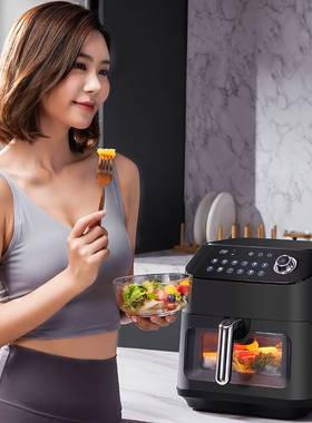 ZUNC空气炸锅家用大容量透明可视智能电炸锅全自动新款电烤箱一体