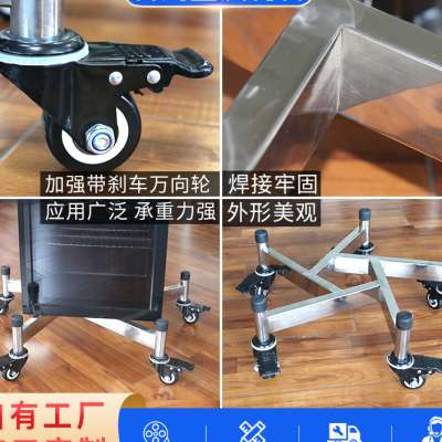 好货不锈钢五角形五边形移动花盆托架液氮罐托盘万向轮室内外置物