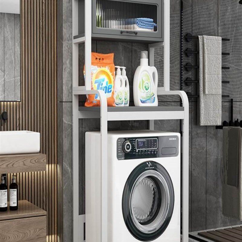 极速洗衣机置物架多层金属收纳层架滚筒落地阳台可调节免打孔滚筒