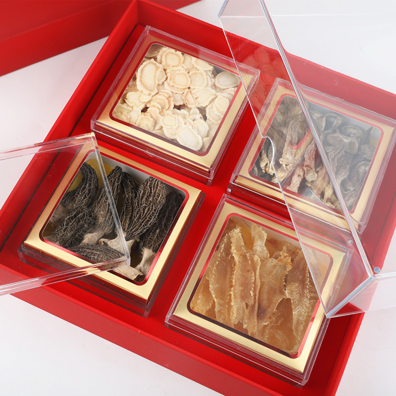 好货新款水晶名贵礼品四宝礼品盒子正方形组合包装盒精美礼品盒手