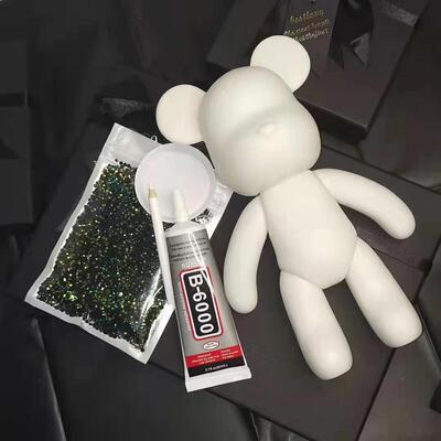 极速厂家流体暴力熊diy白胚儿童手工创意玩偶贴钻暴力熊黏钻点钻
