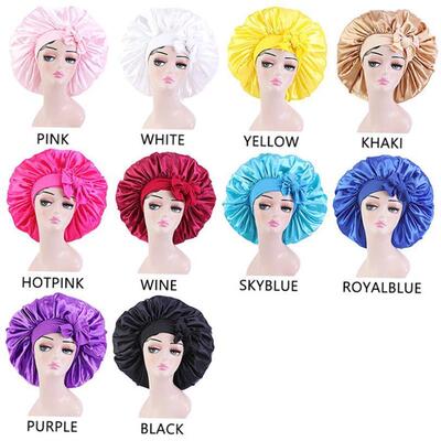 极速Leeons Silk Sleeping Cap Night Hat Head ver Bonnet Satin