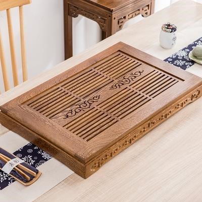 好货茶盘实木家用功夫茶具鸡翅木抽屉式茶台简约花梨储水排水茶海