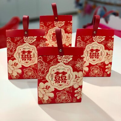 糖盒结婚专用喜糖盒子高级感婚礼伴手礼盒糖果手提袋喜糖 空盒批