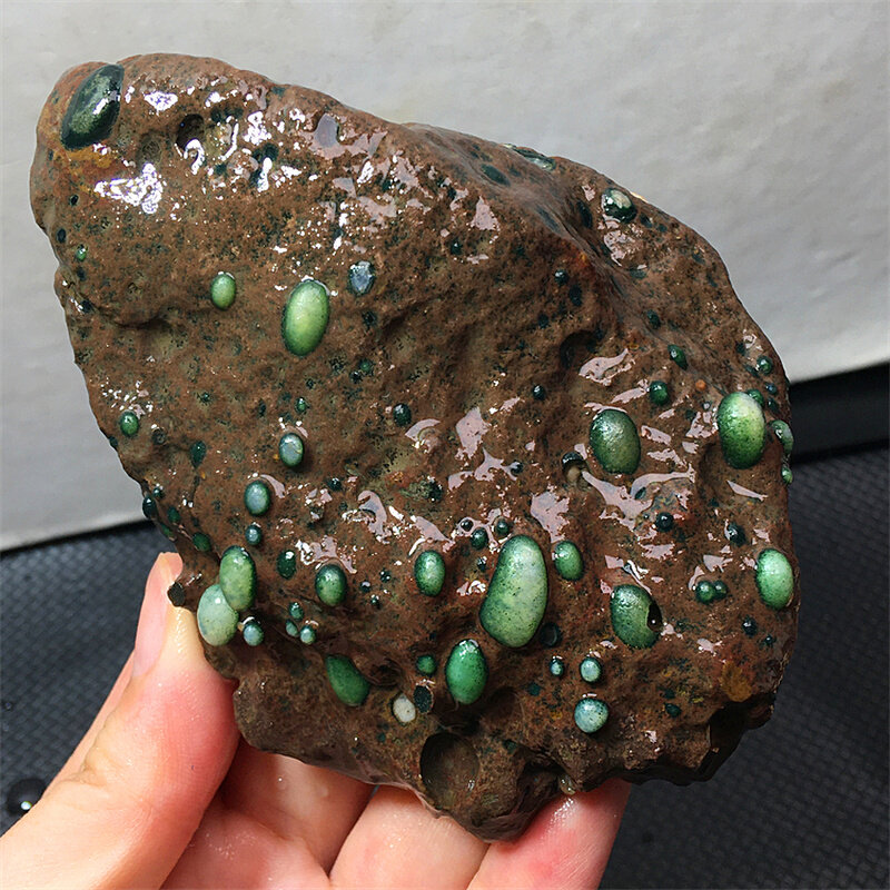 速发天然鱼眼石阿拉善戈壁奇石富贵石原石绿豆石鱼缸造景石装饰品