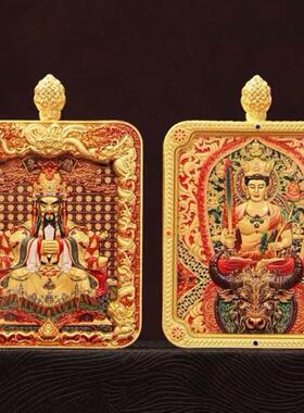 钛钢项坠/吊坠八大守护生肖本命佛半手绘唐卡吊坠男女护身守护