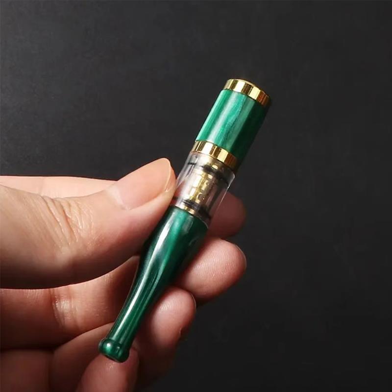 粗中细支三用 焦油过滤器 可清洗烟嘴 树脂材料牛角纹