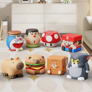 换鞋凳门口家用小凳子可爱创意穿鞋凳入门矮凳多巴胺坐墩卡通板凳