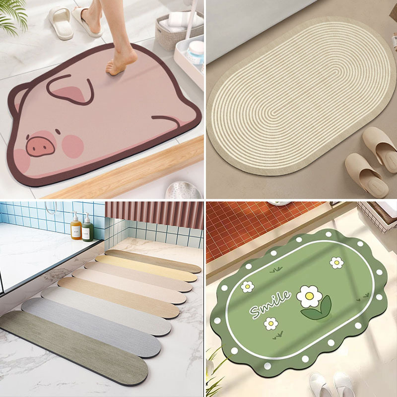 新款 夏日多巴胺系列碎花地垫 硅藻泥浴室吸水防滑脚垫 厕所门口,个性定制/设计服务/DIY,地毯/地垫定制,淘宝优惠券,粉丝福利购,淘宝优惠卷