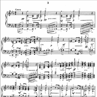 拉赫玛尼诺夫 音画练习曲op33no.3钢琴谱五线谱乐谱曲谱乐曲3页
