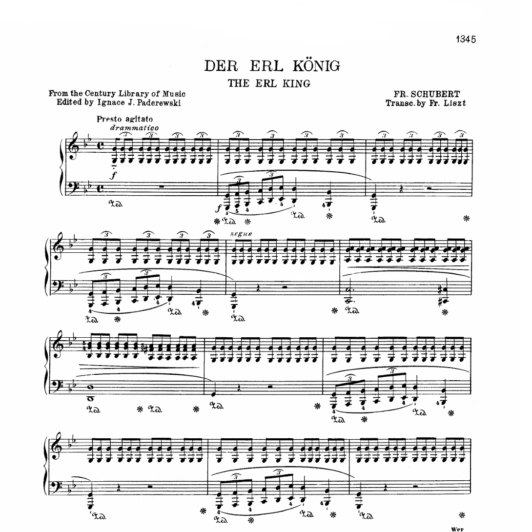 李斯特改编舒伯特艺术歌曲《魔王》钢琴谱钢琴曲乐谱乐曲曲谱11页